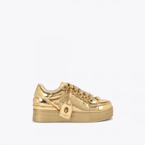 Kurt Geiger Kids Southbank Tag Sneaker - Gold Combination