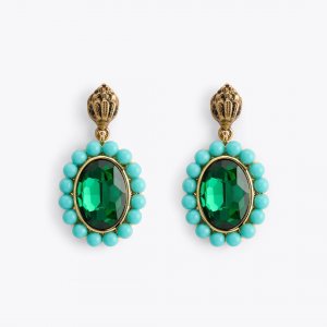 Kurt Geiger Regency Drop Earring - Green