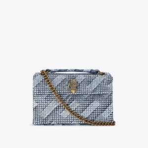 Kurt Geiger Medium Fabric Kensington Bag - Denim