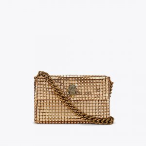 Kurt Geiger Small Party Flower Shoulder Bag - Gold