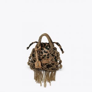 Kurt Geiger Mini Macrame Crystal Bag - Bronze Combination