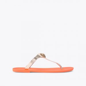 Kurt Geiger Maddison T-bar Sandal - Bronze Combination