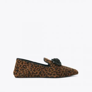 Kurt Geiger Chelsea Point Slip On Flat - Dark Brown Combination