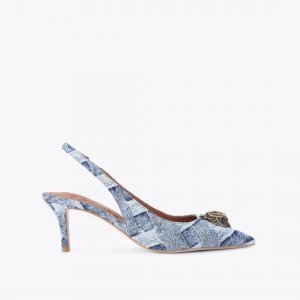 Kurt Geiger Belgravia Denim Sling Back Heels - Denim