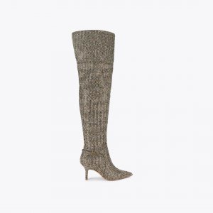 Kurt Geiger Mayfair Over The Knee Boot - Beige Combination