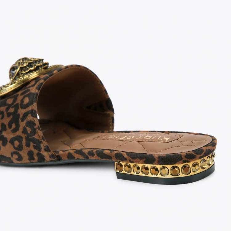 Kurt Geiger Chelsea Flat Sandal - Dark Brown Combination - Click Image to Close