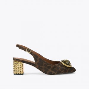 Kurt Geiger Chelsea Block Slingback - Dark Brown Combination
