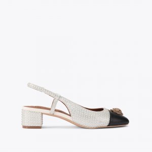 Kurt Geiger Sloane Slingback Heel - White Black
