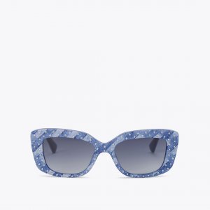 Kurt Geiger Shoreditch Gem Rectangle Sunglasses - Denim