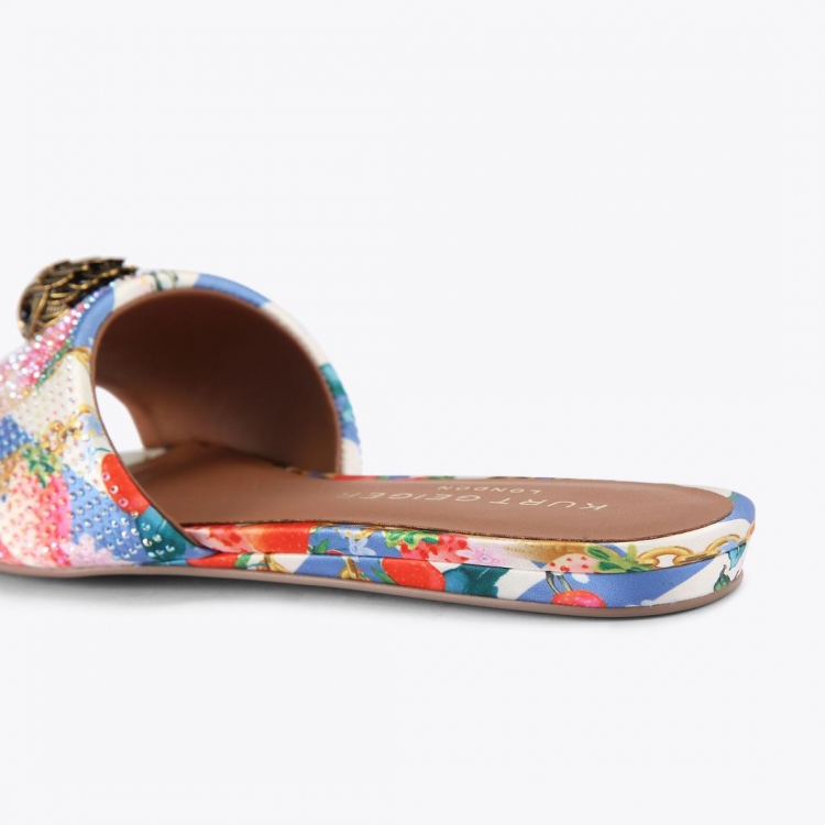 Kurt Geiger Kensington Flat Sandal - White Other - Click Image to Close
