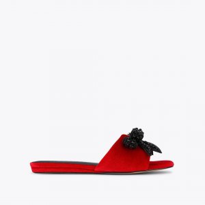 Kurt Geiger Kensington Bow Flat Sandal - Red