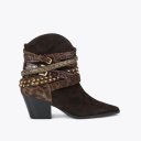 Kurt Geiger Multi Strap Western Boot - Dark Brown Combination