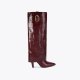 Kurt Geiger Fold Over Tall Boot - Wine