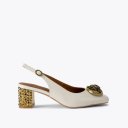 Kurt Geiger Chelsea Block Sling Back Heel - Bone