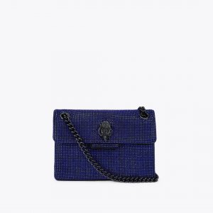Kurt Geiger Mini Fabric Drench Kensington Bag - Blue Dark Combination