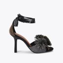Kurt Geiger Pom Pom Tie Ankle Heel - Black Combination