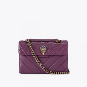Kurt Geiger Leather Kensington Bag - Wine