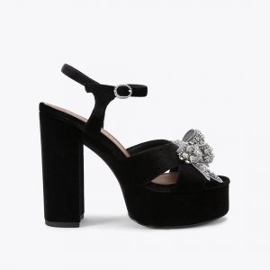 Kurt Geiger Bow Platform Sandal - Black
