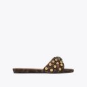 Kurt Geiger Kensington Flat Sandal - Dark Brown Combination