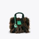 Kurt Geiger Small Faux Fur Southbank Tote Bag - Dark Brown Combination
