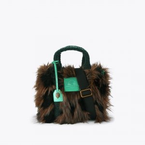Kurt Geiger Small Faux Fur Southbank Tote Bag - Dark Brown Combination