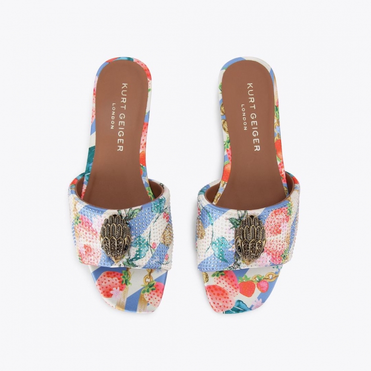 Kurt Geiger Kensington Flat Sandal - White Other - Click Image to Close