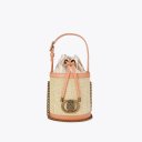 Kurt Geiger Small Chelsea Round Bucket Bag - Beige Combination