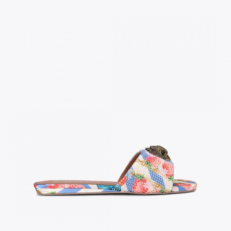 Kurt Geiger Kensington Flat Sandal - White Other - Click Image to Close