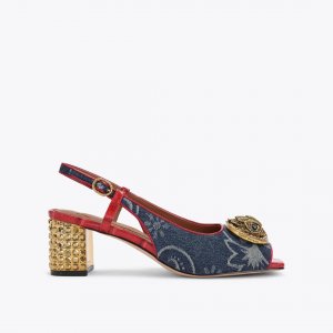 Kurt Geiger Chelsea Block Sling Back Heel - Denim