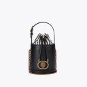 Kurt Geiger Small Chelsea Round Bucket Bag - Black White