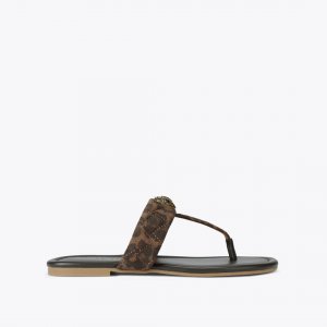 Kurt Geiger Kensington T-bar Sandal - Dark Brown Combination