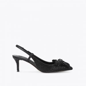 Kurt Geiger Belgravia Crystal Bow Heels - Black