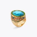 Kurt Geiger Xl Oval Cocktail Ring - TURQUOISE