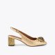 Kurt Geiger Chelsea Block Slingback Heel - Gold