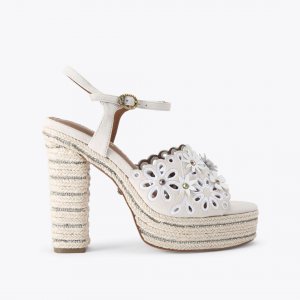Kurt Geiger Platform Flower Sandal - Bone Combination