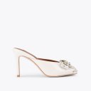Kurt Geiger Belgravia Stud Bow Mule Heel - Bone Combination