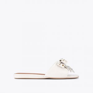Kurt Geiger Kensington Bow Flat Sandal - Bone Combination