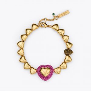 Kurt Geiger Beaded Heart Bracelet - Gold