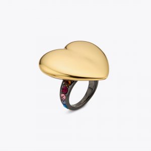 Kurt Geiger Extra Heart Ring - Gold