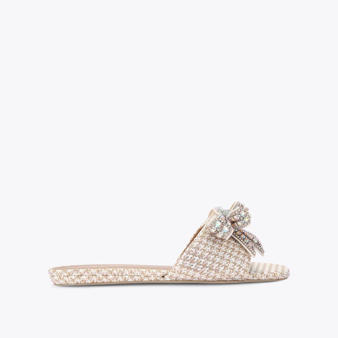 Kurt Geiger Kensington Bow Flat Sandal - Blush