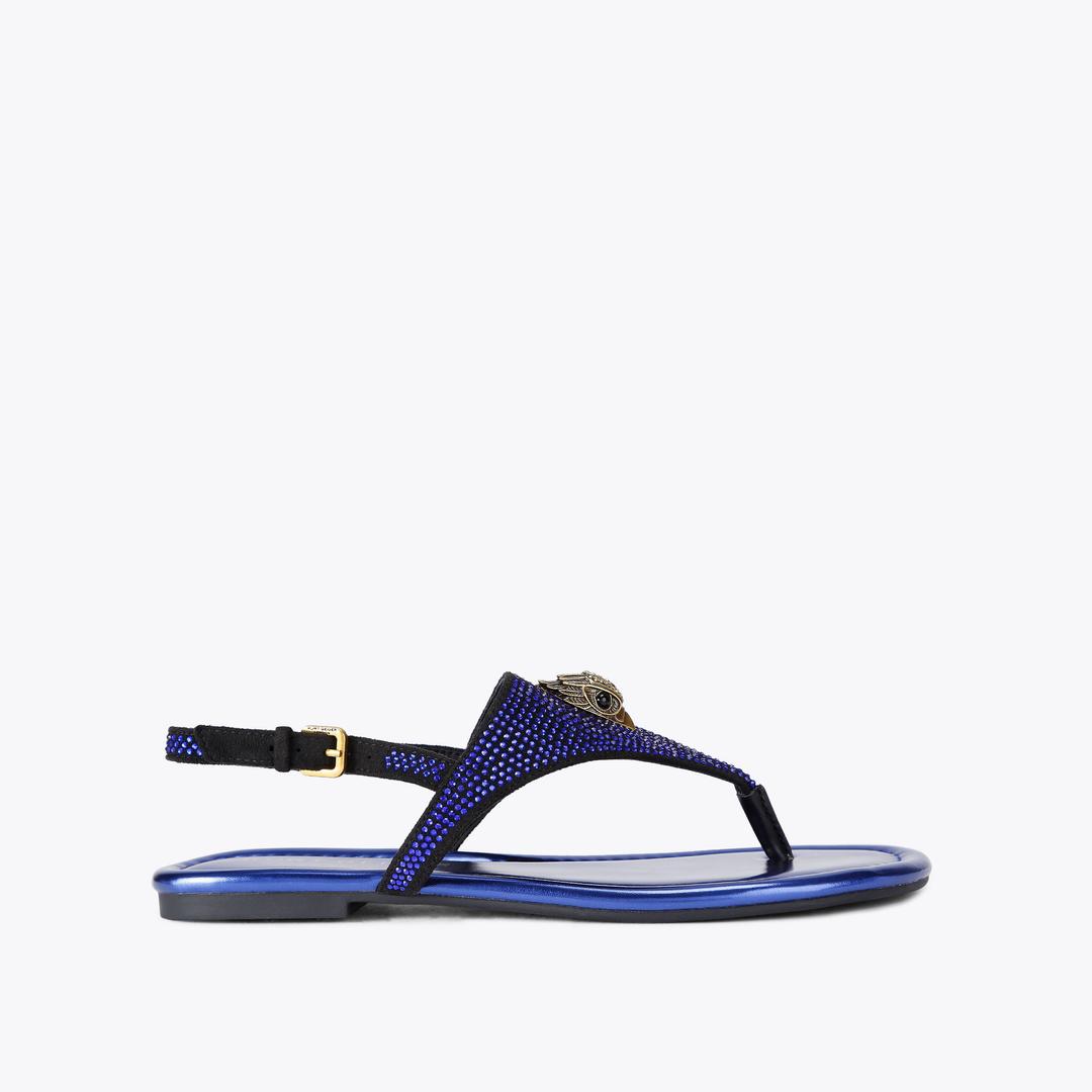 Kurt Geiger Kensington Flat Slingback - Blue Dark Combination