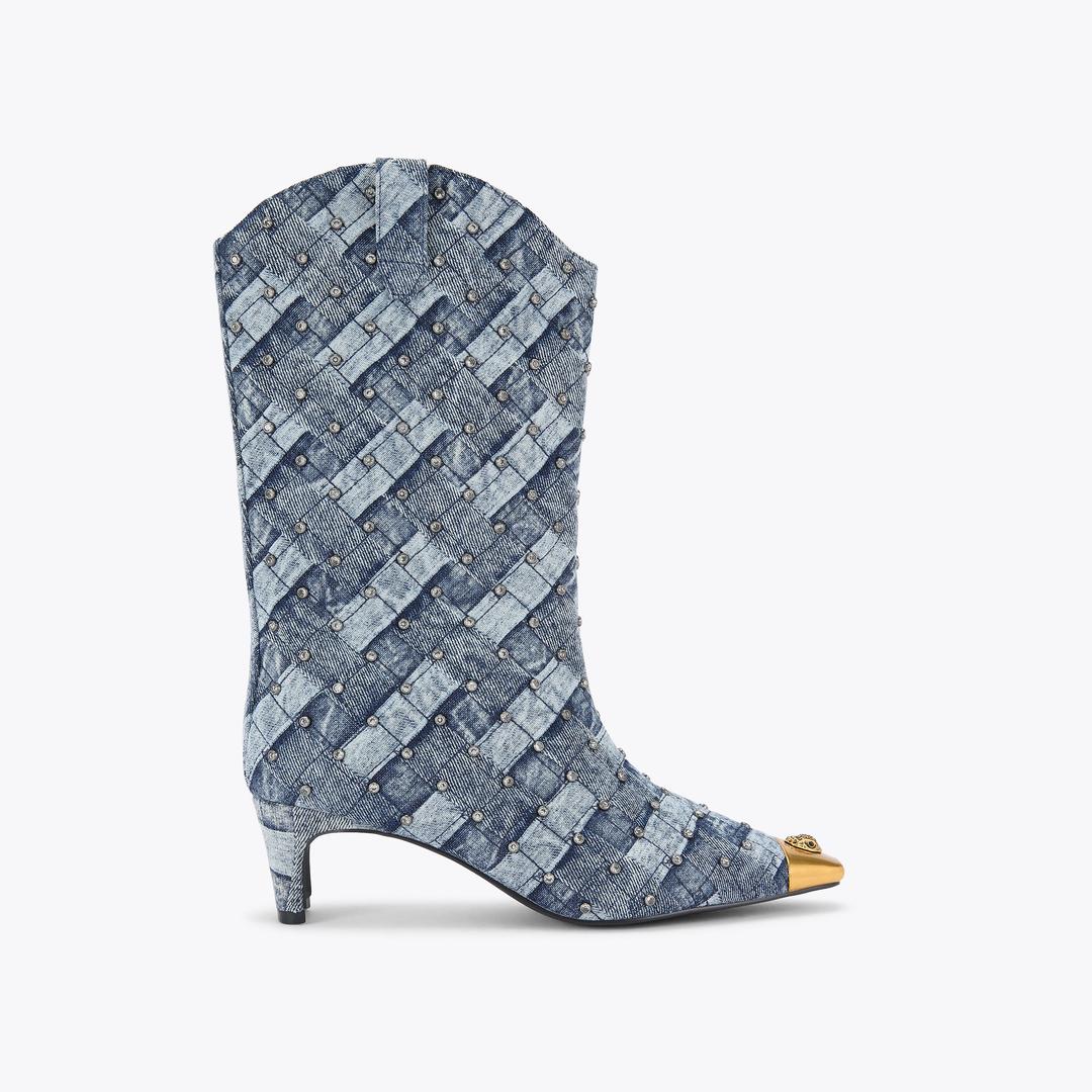 Kurt Geiger Regent Denim Western Boot - Denim