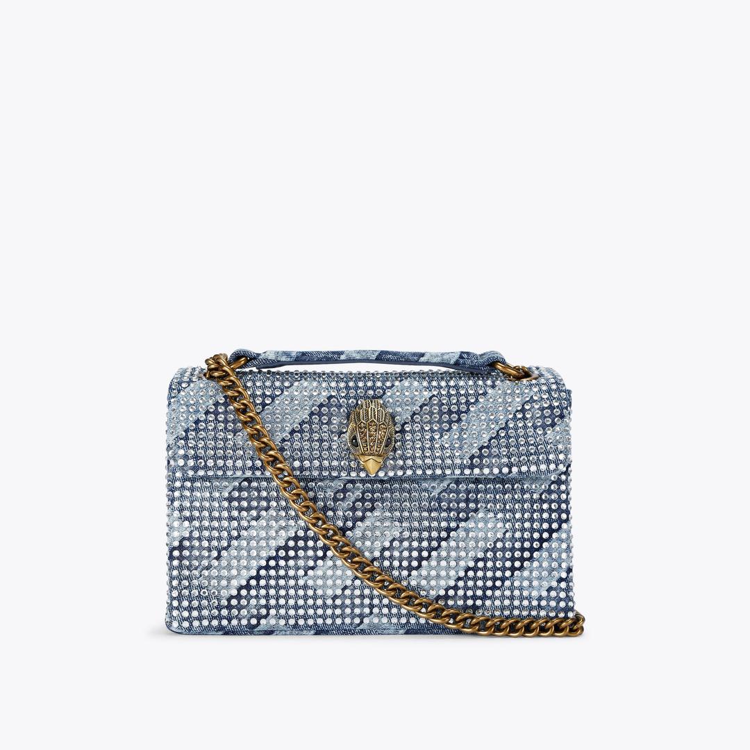 Kurt Geiger Medium Fabric Kensington Bag - Denim