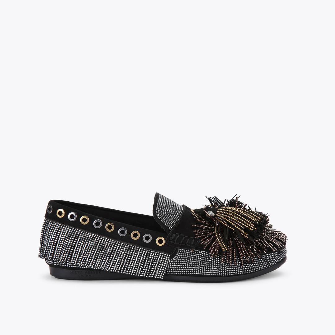 Kurt Geiger Pom Pom Moccasin - Black