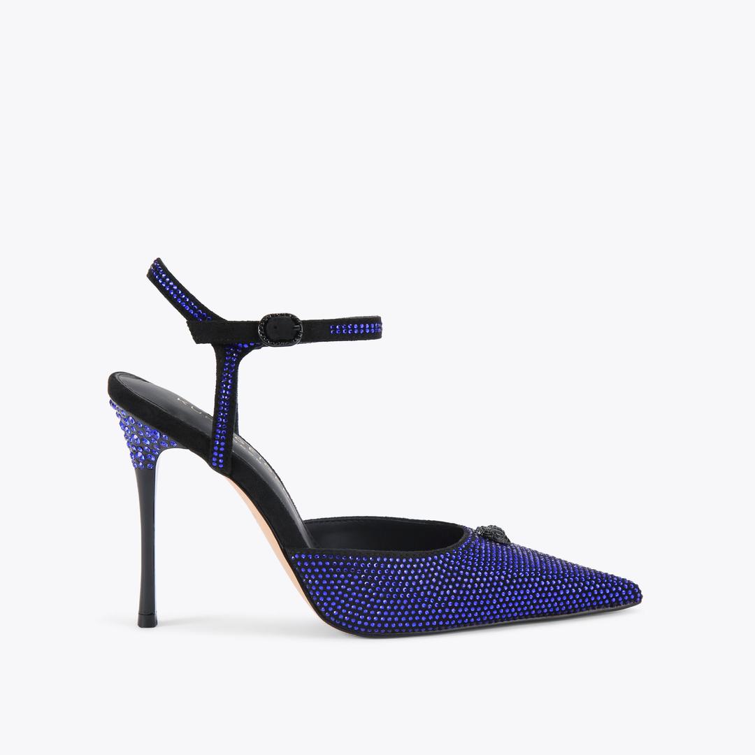 Kurt Geiger Eagle Point Ankle Strap Heel - Blue Dark