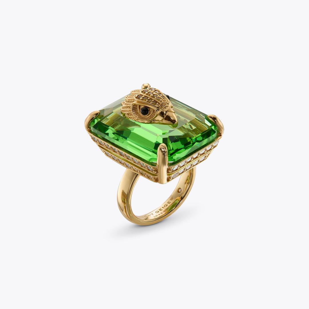 Kurt Geiger Extra Large Cocktail Ring - Mid Green
