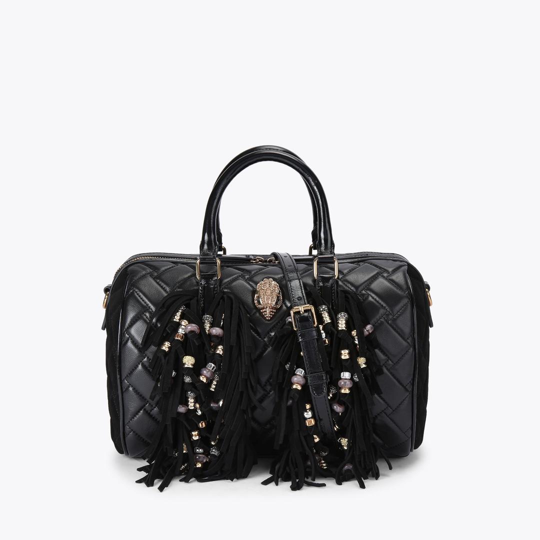 Kurt Geiger Kensington Boston Fringe Bag - Black