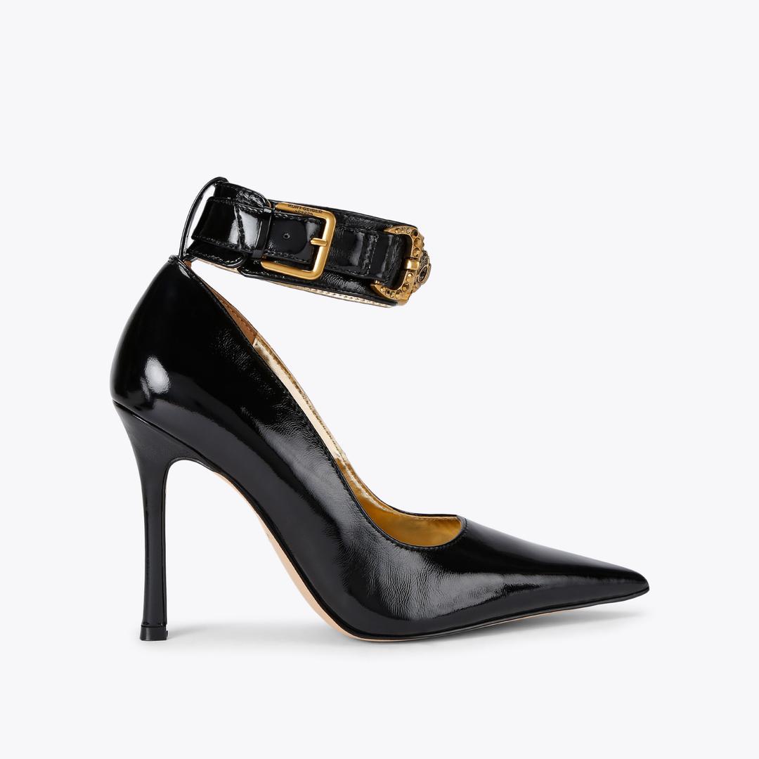 Kurt Geiger Mansion Ankle Strap Court Heel - Black