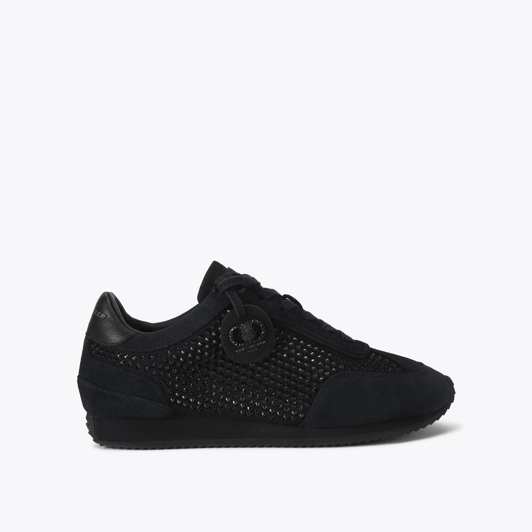 Kurt Geiger Chelsea Drench Crystal Tag Sneaker - Black