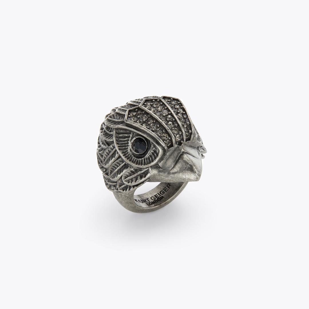 Kurt Geiger Eagle Chunky Ring - Gunmetal